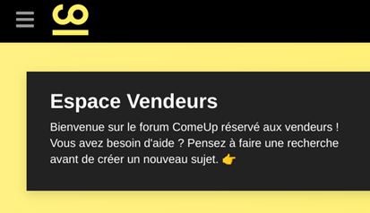 Espace vendeurs ComeUp