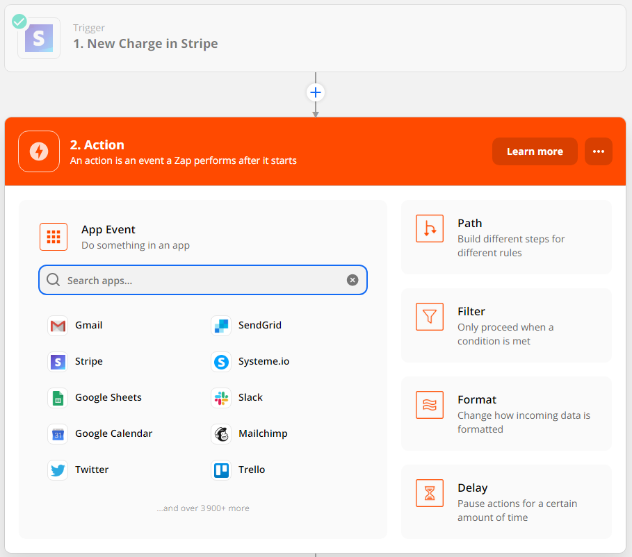 Etape Zapier